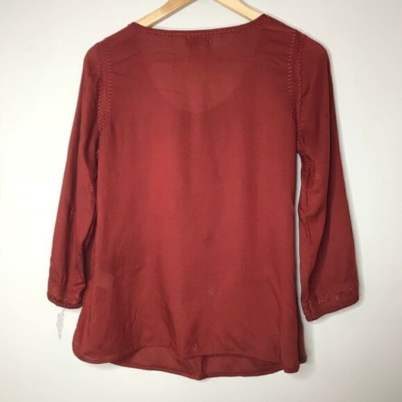 Lucky Brand Sz XS Embroidered Top - Picture 6 of 6